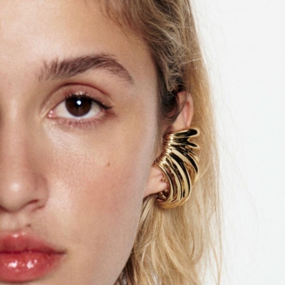 New Zara Chunky Metallic Ear Cuffs Earrings - Picture 3 of 16